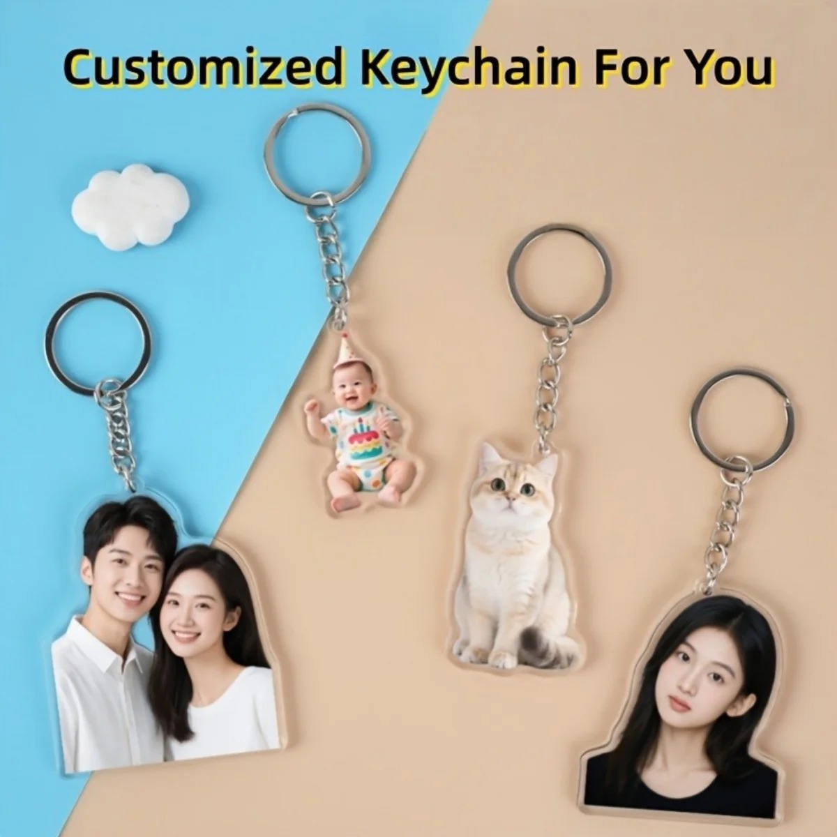 Custom Cutout Acrylic Keychain - Pet Portrait Custom recension och pris